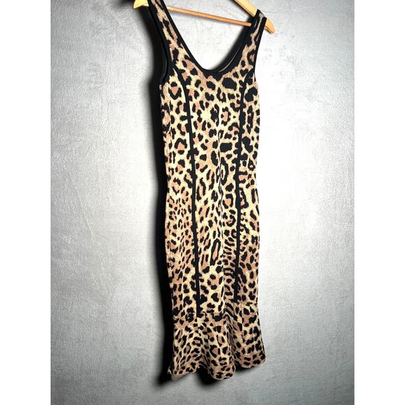 Rachel Roy Womens Brown Leopard Print Tank Midi Dress Size Large - Picture 2 of 8